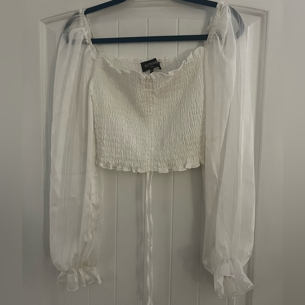 Kittenish sheer crop top